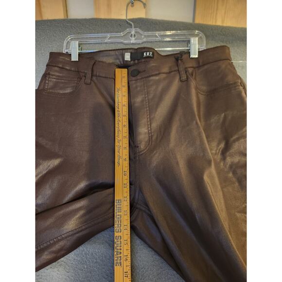 Kut from Kloth Rachel Fab Ab Mom Jean High Rise Button Fly Faux Leather 14W NWT - Picture 4 of 14